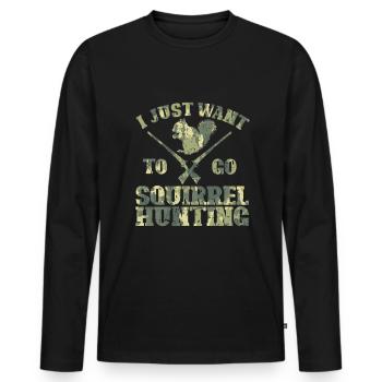 Squirrel hunting - Men's Premium Organic Long Sleeve Shirt - black - Front - Nico (187cm)