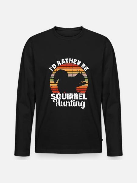 Squirrel hunting - Men's Premium Organic Long Sleeve Shirt - black
