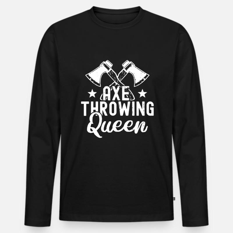Axtwurf Axe Wurfspiel - Männer Premium Bio Langarmshirt - Schwarz