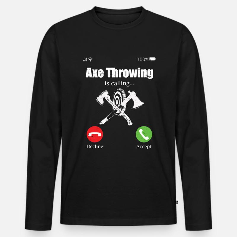 Axe Throw Axe Throwing Game - Men's Premium Organic Long Sleeve Shirt - black