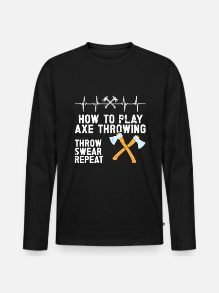 Jeu de lancer de hache - T-shirt manches longues Premium bio Homme - noir