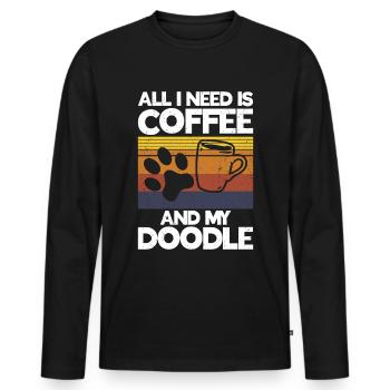 Golden Doodle Dog Lovers - Men's Premium Organic Long Sleeve Shirt - black - Front - Nico (187cm)