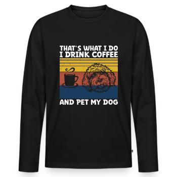 Golden Doodle Dog Lovers - T-shirt manches longues Premium bio Homme - noir - Devant - Nico (187cm)