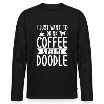 Golden Doodle Dog Lovers - Men's Premium Organic Long Sleeve Shirt - black - Front - Nico (187cm)