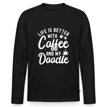 Golden Doodle Dog Lover - Men's Premium Organic Long Sleeve Shirt - black - Front - Nico (187cm)