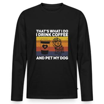 Golden Doodle Dog Lovers - T-shirt manches longues Premium bio Homme - noir - Devant - Nico (187cm)