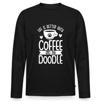 Golden Doodle Dog Lovers - Men's Premium Organic Long Sleeve Shirt - black - Front - Nico (187cm)