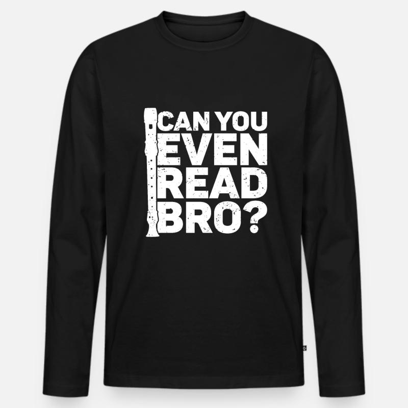 Flöte - Männer Premium Bio Langarmshirt - Schwarz