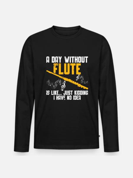 Flute - Men's Premium Organic Long Sleeve Shirt - black