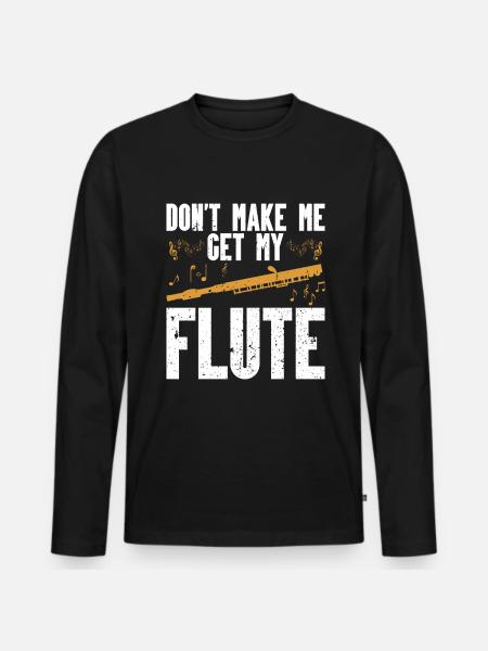 Flute - Men's Premium Organic Long Sleeve Shirt - black
