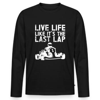 Faire du karting - T-shirt manches longues Premium bio Homme - noir - Devant - Nico (187cm)
