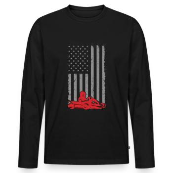 Faire du karting - T-shirt manches longues Premium bio Homme - noir - Devant - Nico (187cm)