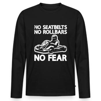 Faire du karting - T-shirt manches longues Premium bio Homme - noir - Devant - Nico (187cm)