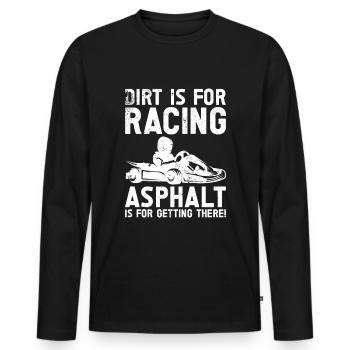Faire du karting - T-shirt manches longues Premium bio Homme - noir - Devant - Nico (187cm)