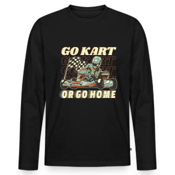Faire du karting - T-shirt manches longues Premium bio Homme - noir - Devant - Nico (187cm)