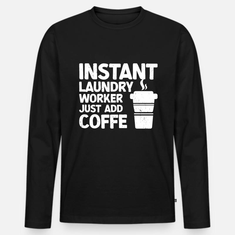 Wascharbeiter - Männer Premium Bio Langarmshirt - Schwarz