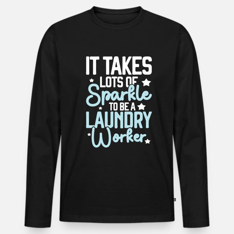 Wascharbeiter - Männer Premium Bio Langarmshirt - Schwarz