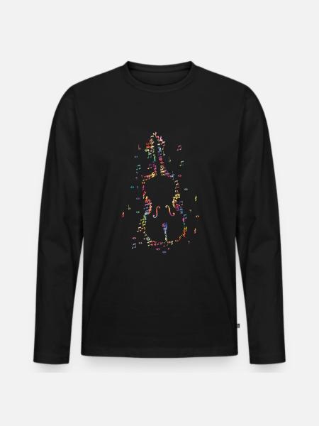 Cello -Musical instrument - Men's Premium Organic Long Sleeve Shirt - black