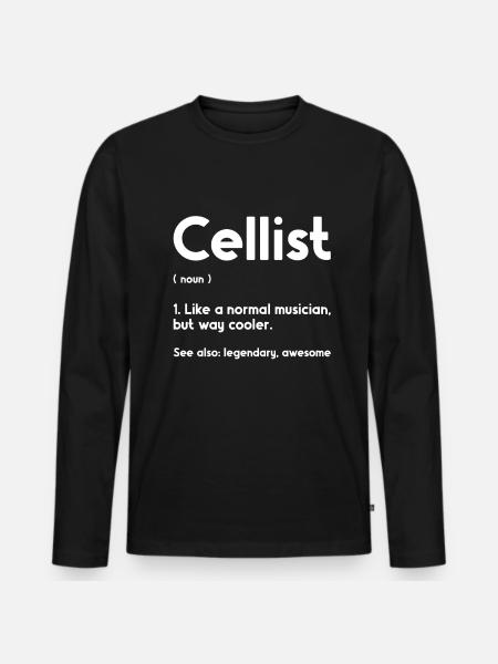 Cello -Musical instrument - Men's Premium Organic Long Sleeve Shirt - black
