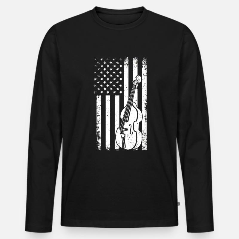 Cello -Musikinstrument - Männer Premium Bio Langarmshirt - Schwarz