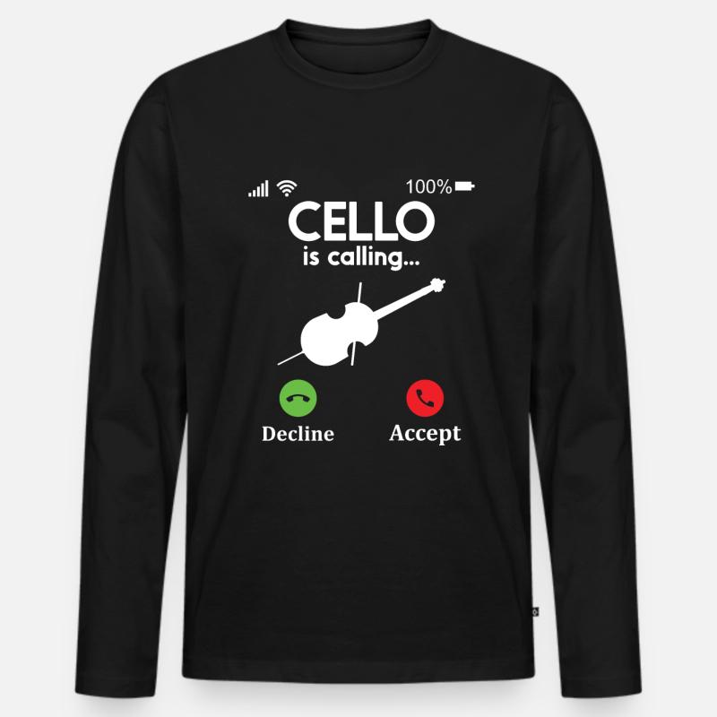 Cello -Musikinstrument - Männer Premium Bio Langarmshirt - Schwarz