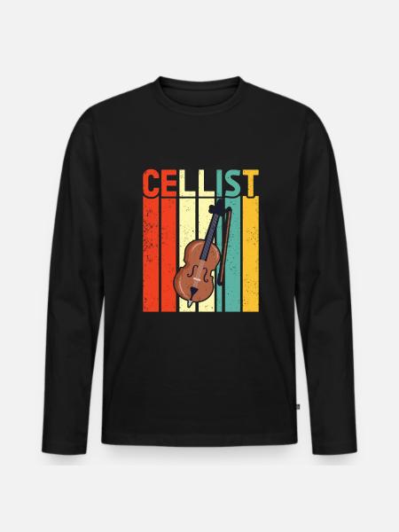 Cello -Musical instrument - Men's Premium Organic Long Sleeve Shirt - black