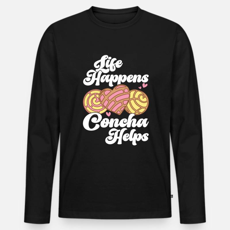 Conchas Pan Dulce Latina Spanisch - Männer Premium Bio Langarmshirt - Schwarz