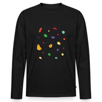 Wall climbing Bouldering rock face - Men's Premium Organic Long Sleeve Shirt - black - Front - Nico (187cm)