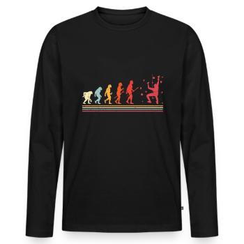 Wall climbing Bouldering rock face - Men's Premium Organic Long Sleeve Shirt - black - Front - Nico (187cm)