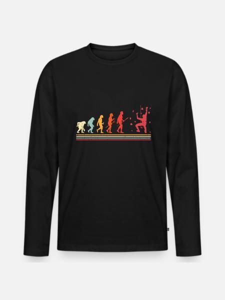 Wall climbing Bouldering rock face - Men's Premium Organic Long Sleeve Shirt - black
