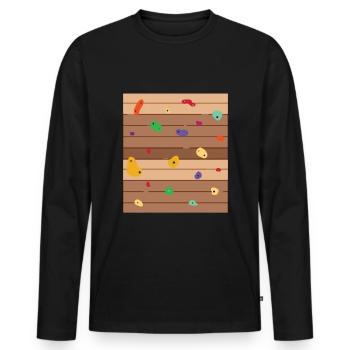 Wall Climbing Bouldering Rock Face - Men's Premium Organic Long Sleeve Shirt - black - Front - Nico (187cm)
