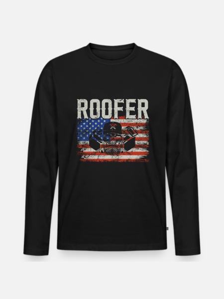 Roofer -Roof house repairs - Men's Premium Organic Long Sleeve Shirt - black