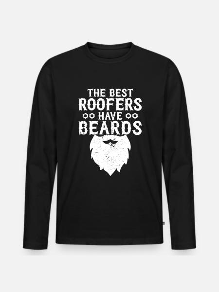 Dachdecker -Dachhäuser Reparaturen - Männer Premium Bio Langarmshirt - Schwarz