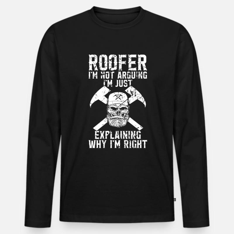 Dachdecker -Dachhäuser Reparaturen - Männer Premium Bio Langarmshirt - Schwarz