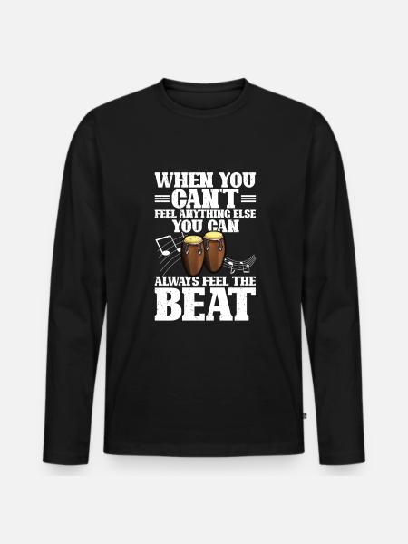 Conga Drum Musician Drumline - Men's Premium Organic Long Sleeve Shirt - black