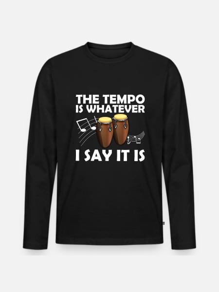 Conga Drum Musician Drumline - Men's Premium Organic Long Sleeve Shirt - black