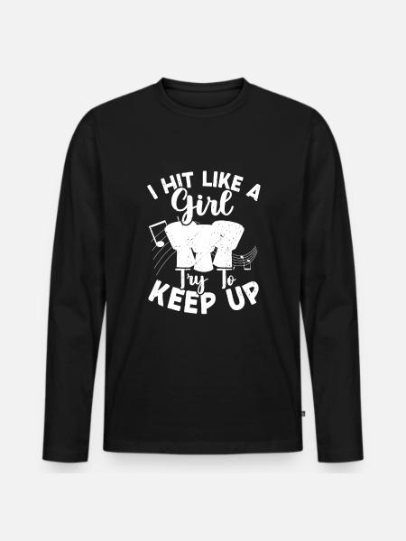 Conga Drum Musician Drumline - Men's Premium Organic Long Sleeve Shirt - black