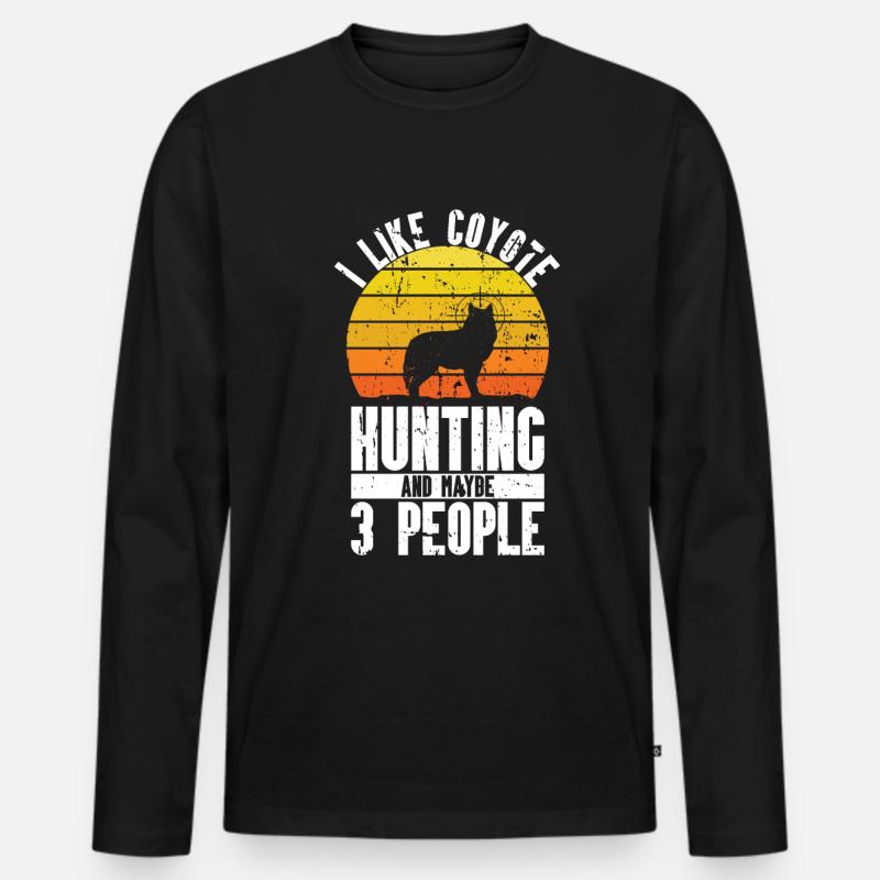 Kojotenjagd - Männer Premium Bio Langarmshirt - Schwarz