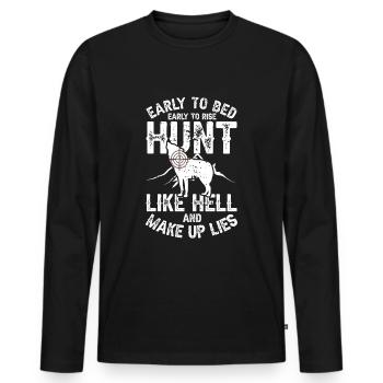 Chasse au coyote - T-shirt manches longues Premium bio Homme - noir - Devant - Nico (187cm)