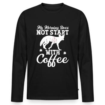 Chasse au coyote - T-shirt manches longues Premium bio Homme - noir - Devant - Nico (187cm)