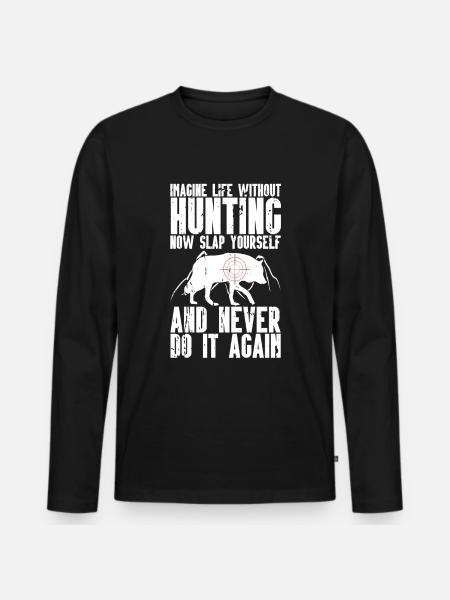 Kojotenjagd - Männer Premium Bio Langarmshirt - Schwarz