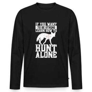 Chasse au coyote - T-shirt manches longues Premium bio Homme - noir - Devant - Nico (187cm)