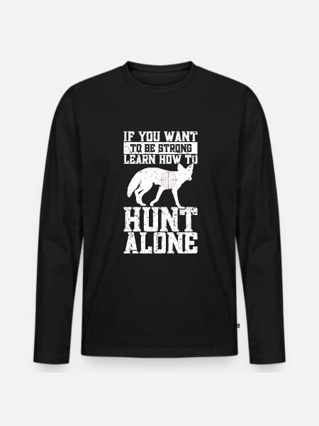 Kojotenjagd - Männer Premium Bio Langarmshirt - Schwarz