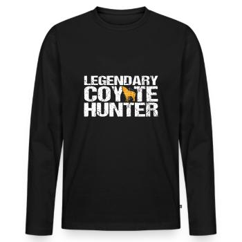 Chasse au coyote - T-shirt manches longues Premium bio Homme - noir - Devant - Nico (187cm)