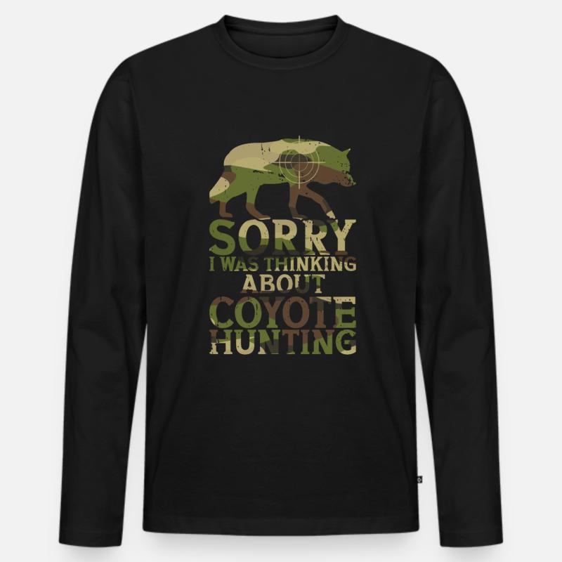 Kojotenjagd - Männer Premium Bio Langarmshirt - Schwarz