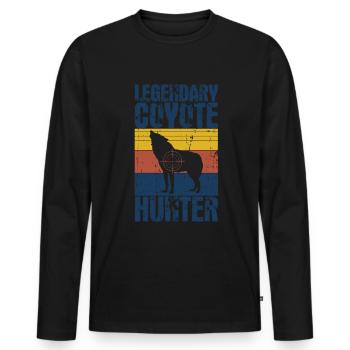Chasse au coyote - T-shirt manches longues Premium bio Homme - noir - Devant - Nico (187cm)
