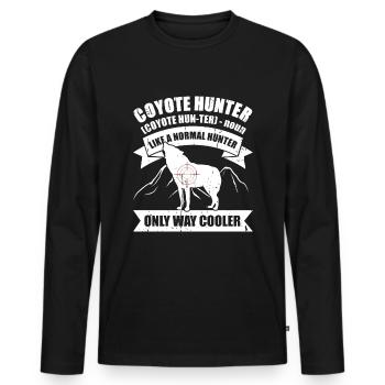 Chasse au coyote - T-shirt manches longues Premium bio Homme - noir - Devant - Nico (187cm)