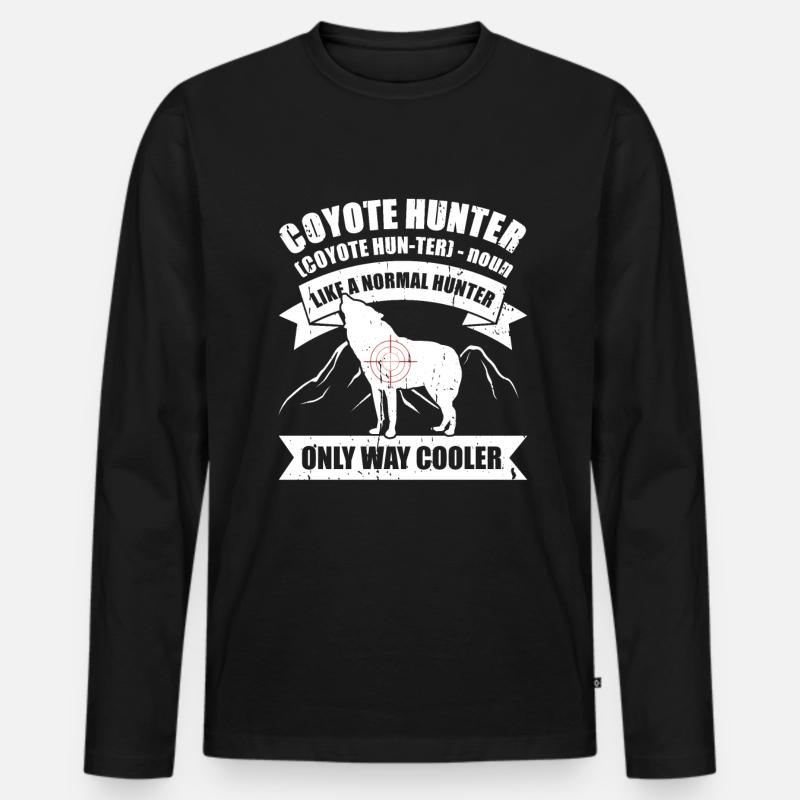 Kojotenjagd - Männer Premium Bio Langarmshirt - Schwarz