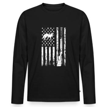 Chasse au coyote - T-shirt manches longues Premium bio Homme - noir - Devant - Nico (187cm)