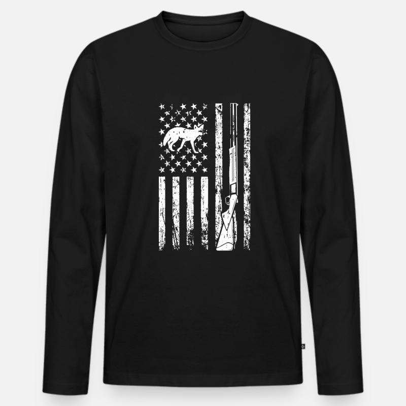 Kojotenjagd - Männer Premium Bio Langarmshirt - Schwarz